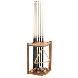 Click here to see larger photo of the 10 Oak Pool Cue Floor Rack .