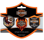Click here to see larger photo of the Harley-Davidson Wings Three Pack Dart Flight Sets.