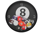 Click here to see larger photo of the Fallen Billiard Balls Wall Clock.