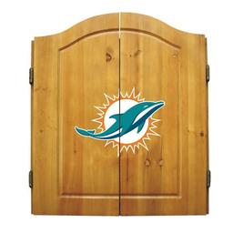 Click here to learn more about the Miami Dolphins NFL Dart Cabinet With Darts and Dartboard.