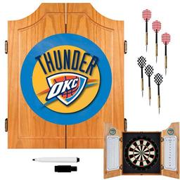 Click here to learn more about the Oklahoma City Thunder NBA Wood Dart Cabinet Set.