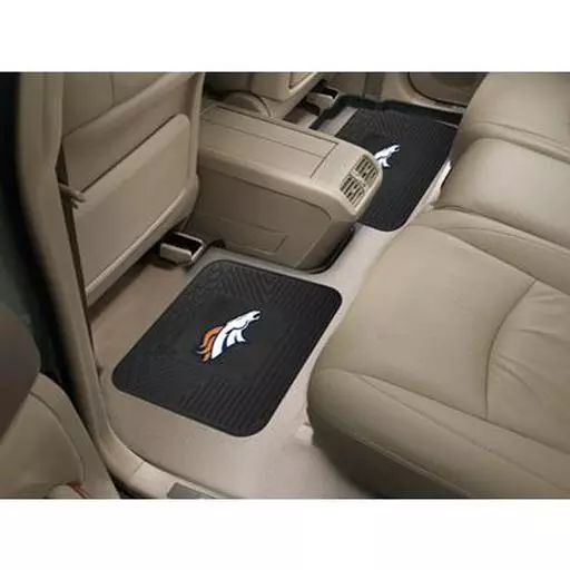 Denver Broncos Backseat Utility Mats 2 Pack 14"x17"