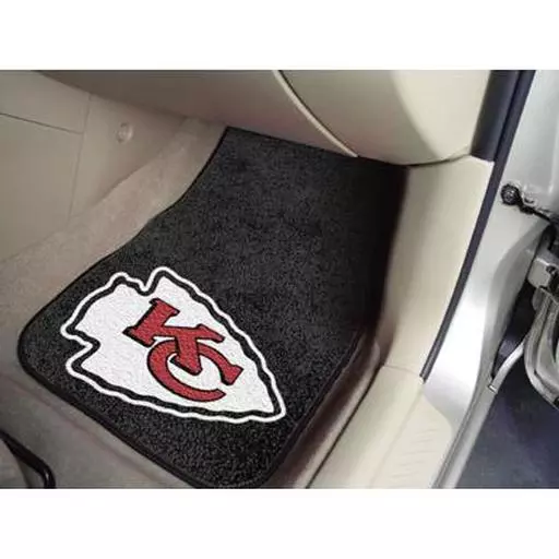 Kansas City Chiefs 2-piece Carpeted Car Mats 17"x27"
