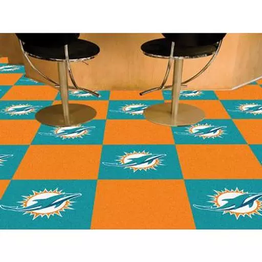 Miami Dolphins Carpet Tiles 18"x18" tiles