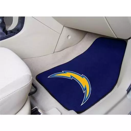 San Diego Chargers 2-piece Carpeted Car Mats 17"x27"