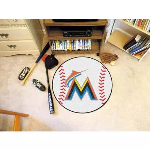 Miami Marlins Baseball Mat 27" diameter