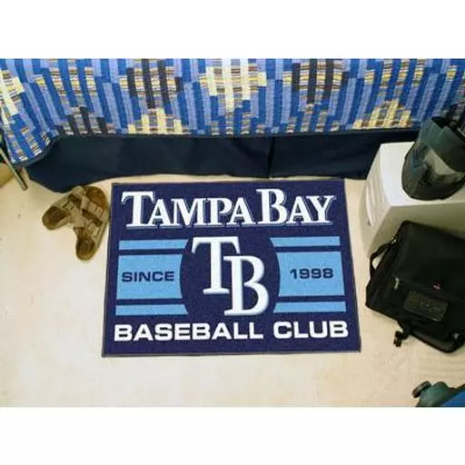 Bay Devil Rays Baseball Club Starter Rug 19"x30"