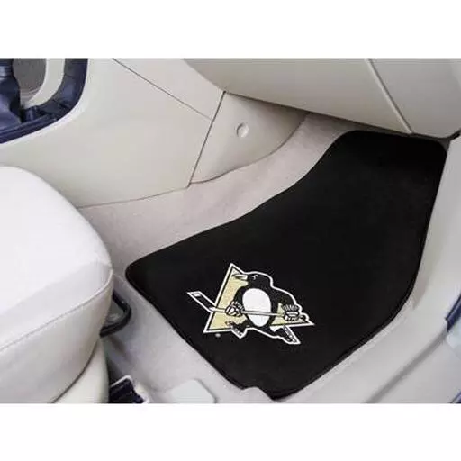 Pittsburgh Penguins 2-pc Printed Carpet Car Mats 17"x27"