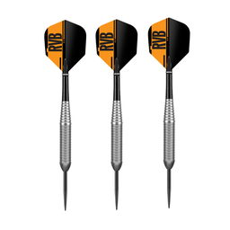 Click here to learn more about the Raymond Van Barneveld "RVB" Tungsten-Look Steel Tip Darts.