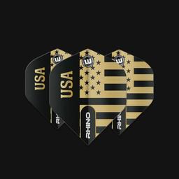 Click here to learn more about the Winmau Rhino Extra Thick Standard USA Flag Black & Gold Flights.