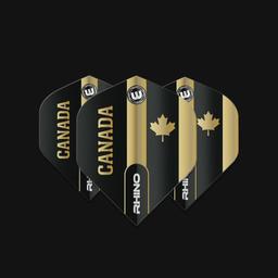 Click here to learn more about the Winmau Rhino Extra Thick Standard Canada Flag Black & Gold Flights.