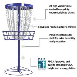 Click here to learn more about the Axiom Pro Heavy Duty Disc Golf Basket.