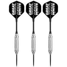 Click here to learn more about the Bottelsen Great White Rufkut Diamond Knurl Super Alloy Steel Tip Darts.
