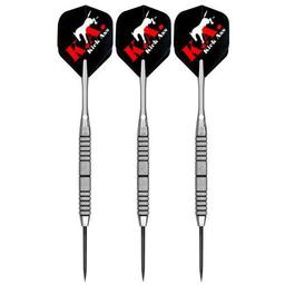Click here to learn more about the Bottelsen Kick Ass 90% Tungsten Fixed Point Coarse Knurl Steel Tip Darts.