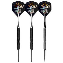 Click here to learn more about the Bottelsen Hammer Head Black Finish Edge Grip 1/4" Barrel Steel Tip Darts.