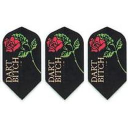 Click here to learn more about the GLD Black Dart Bitch w/ Rose - Poly-Royal 2553 Dart Flights.