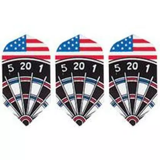 GLD American / USA Flag with Dartboard - Poly-Royal 2579 Dart Flights