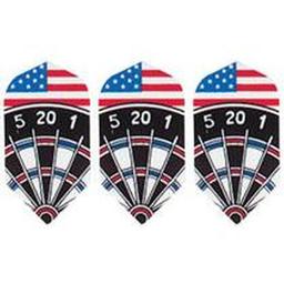 Click here to learn more about the GLD American / USA Flag with Dartboard - Poly-Royal 2579 Dart Flights.