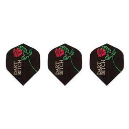 Click here to learn more about the GLD Black Dart Bitch with Rose - Poly-Royal 2619 Dart Flights.