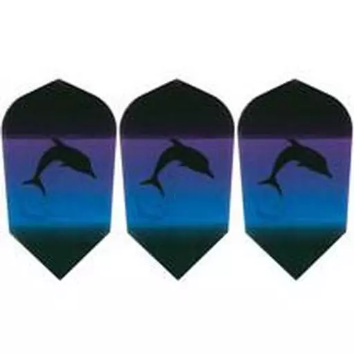 GLD Black w/ Dolphin Silhouette at Night Poly-Royal Dart Flights
