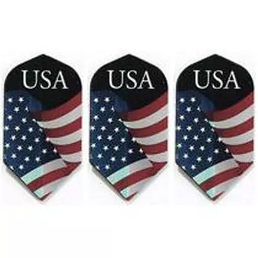 GLD Black with USA / American Flag - Poly-Royal 2963 Dart Flights 