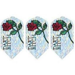 Click here to learn more about the GLD Silver Dart Bitch with Rose - 2-D Glitter 5104 Dart Flights.