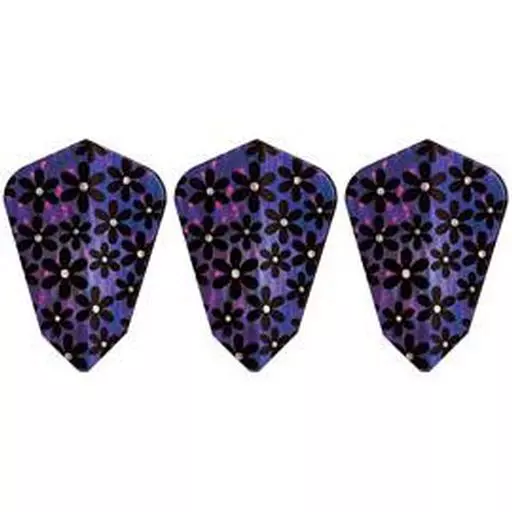 GLD Purple and Pink with Daisies - Fantail 5796 Dart Flights