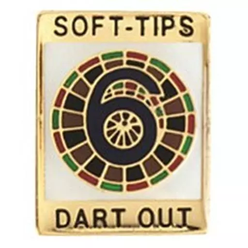 Soft-Tips "6 Dart Out" Award Pin 
