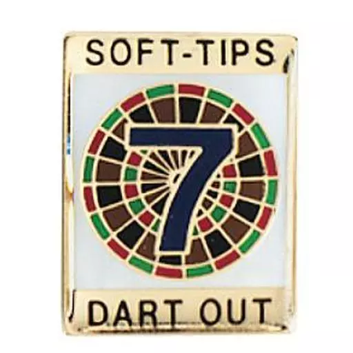 Soft-Tips "7 Dart Out" Award Pin 