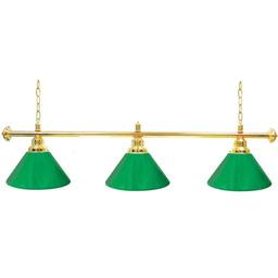 Click here to learn more about the Premium 60 Inch 3 Shade Billiard Pool Table Lamp - Green and Gold.