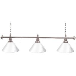 Click here to learn more about the Premium 60 Inch 3 Shade Billiard Pool Table Lamp - White and Silver.
