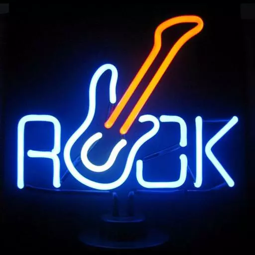 Rock with Guitar Neon Sign