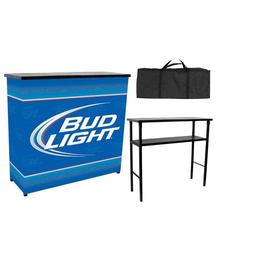 Bud Light Metal 2 Shelf Portable Bar Table W Carrying Case Bud Light Metal 2 Shelf Portable Bar Table W Carrying Case