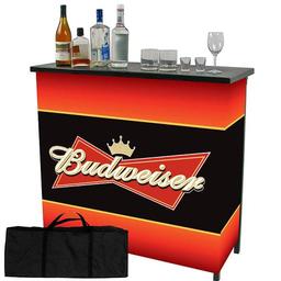 Click here to learn more about the Budweiser Metal 2 Shelf Portable Bar Table w/ Carrying Case.